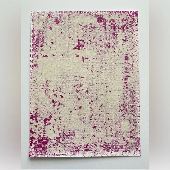 Abstract Acrylic Original Painting On Canvas Paper 9X12 Pink - Picture 2 of 5